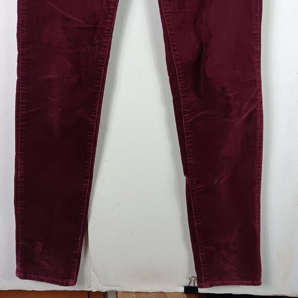 Kut From The Kloth Burgundy Diana Corduroy Relaxed Fit Skinny Pants Size 4 - Picture 7 of 12